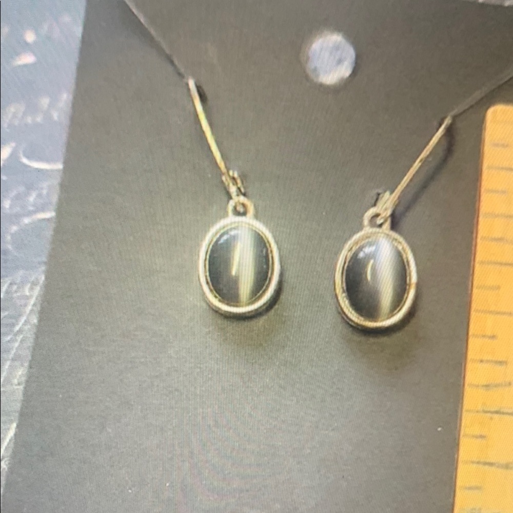 Chic Silver Oval Drop Earrings